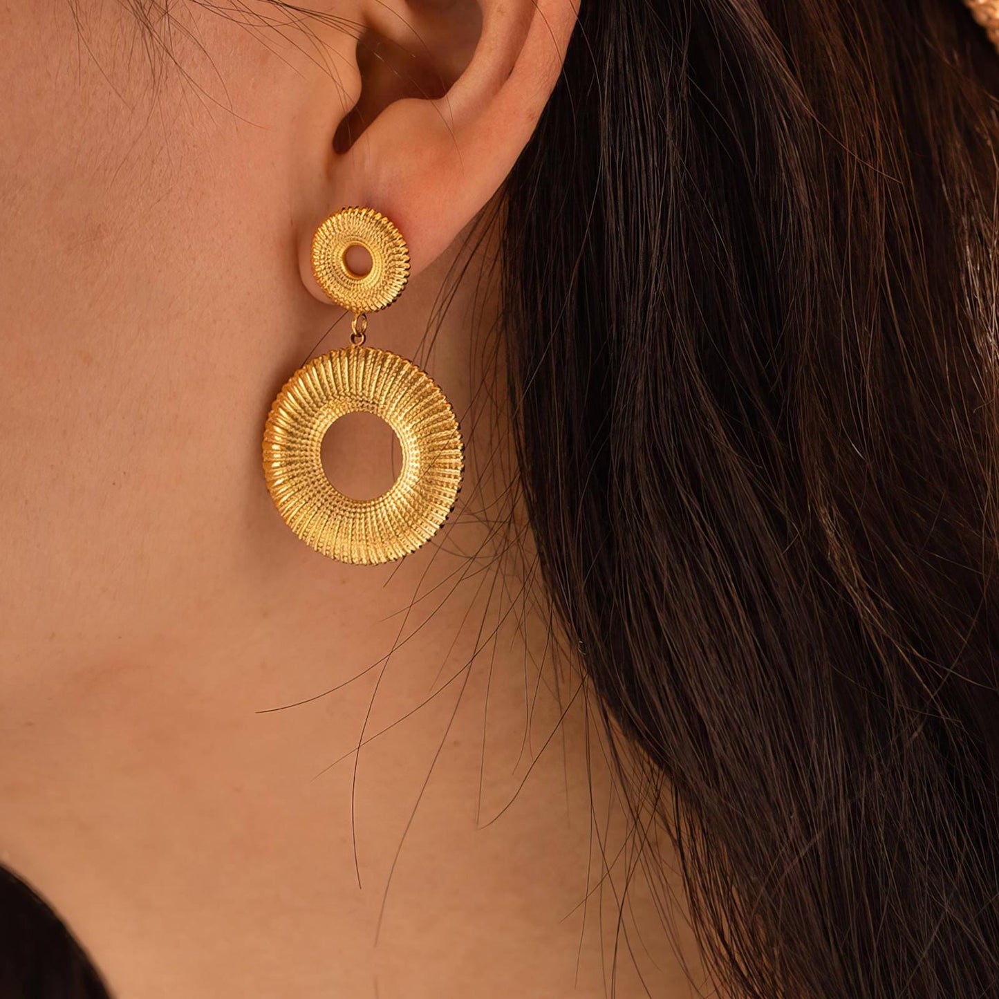 Golden Weave Cascades Earrings – 18K Vergoldung