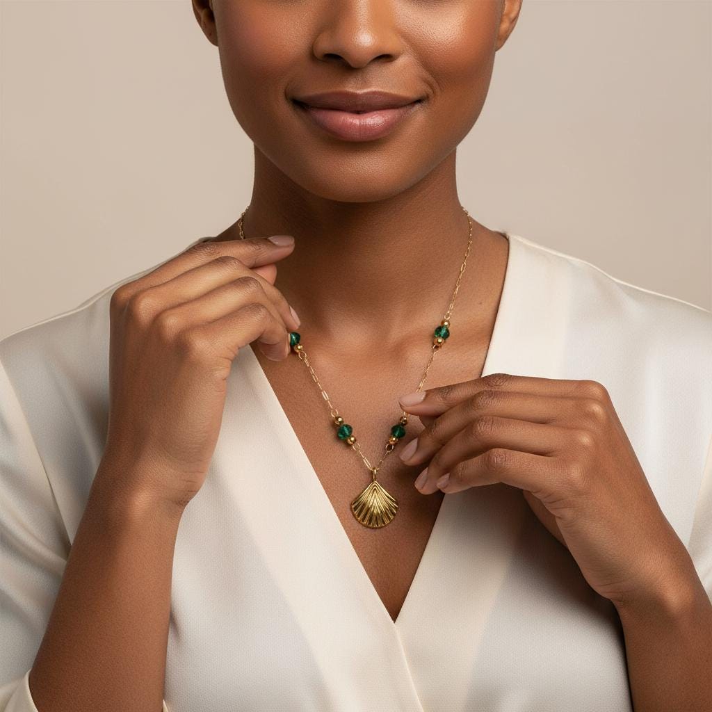 Seashell Charm Necklace – 18K Vergoldung