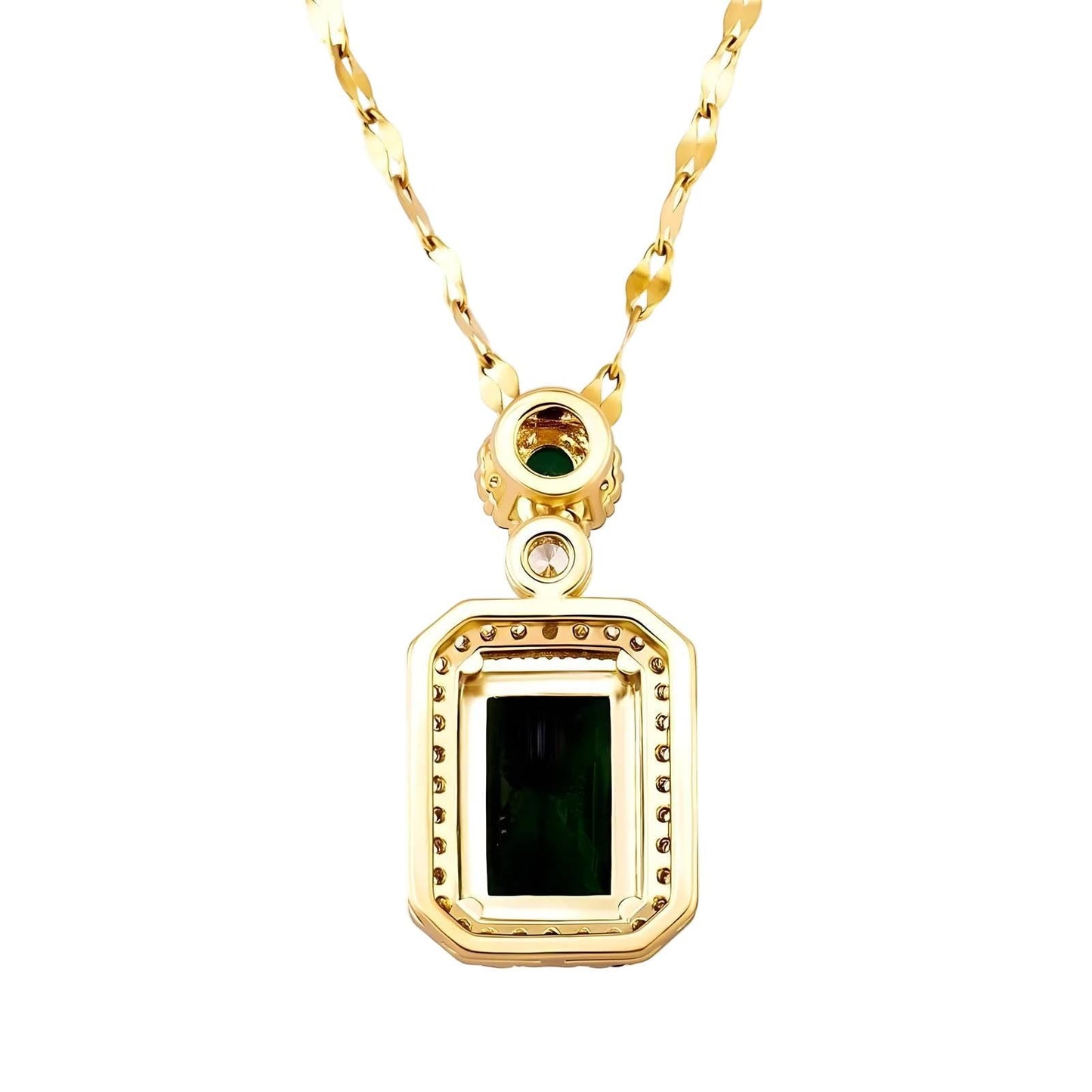 Emerald Charm Necklace – 18K Vergoldung