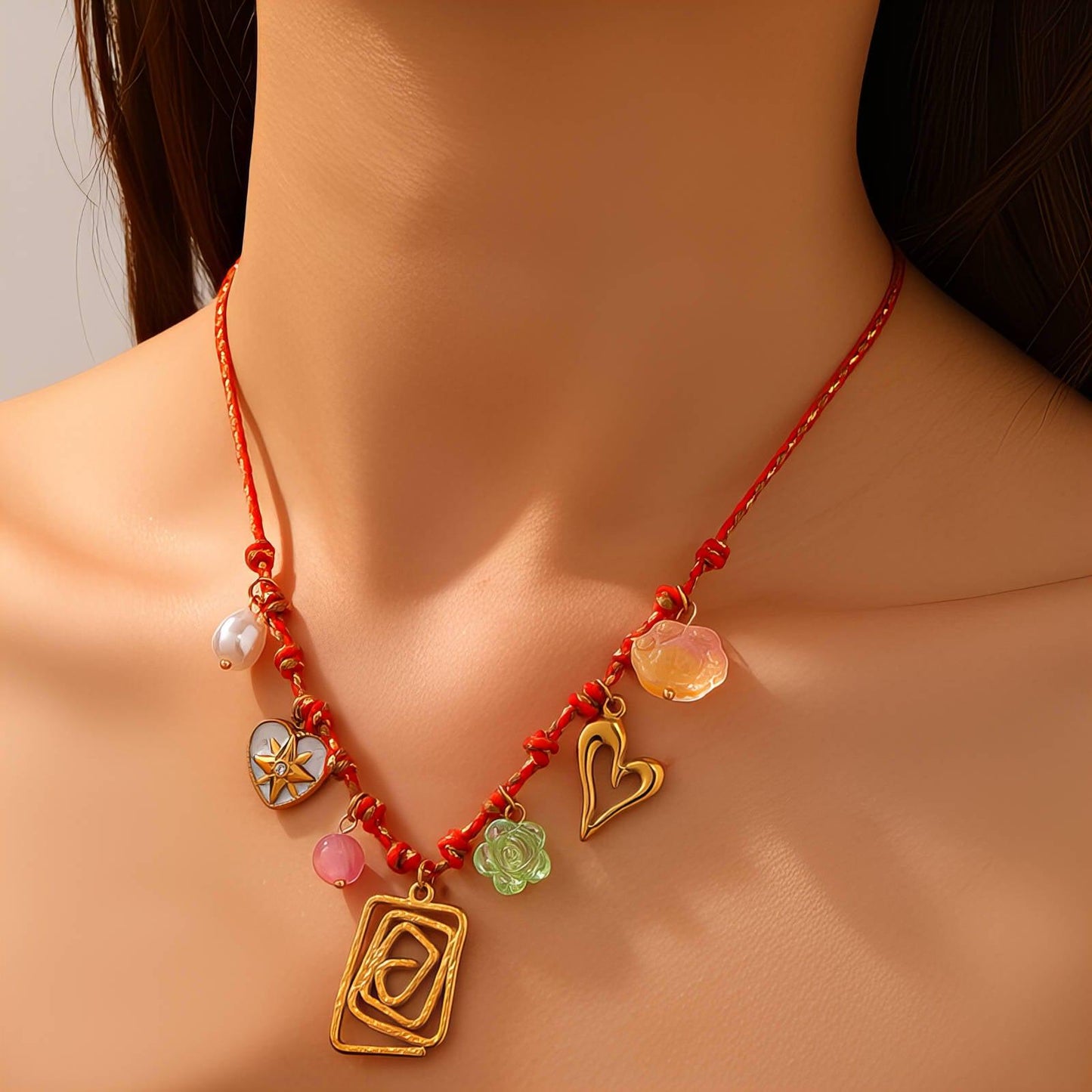Sunlit Rose Necklace – 18K Vergoldung