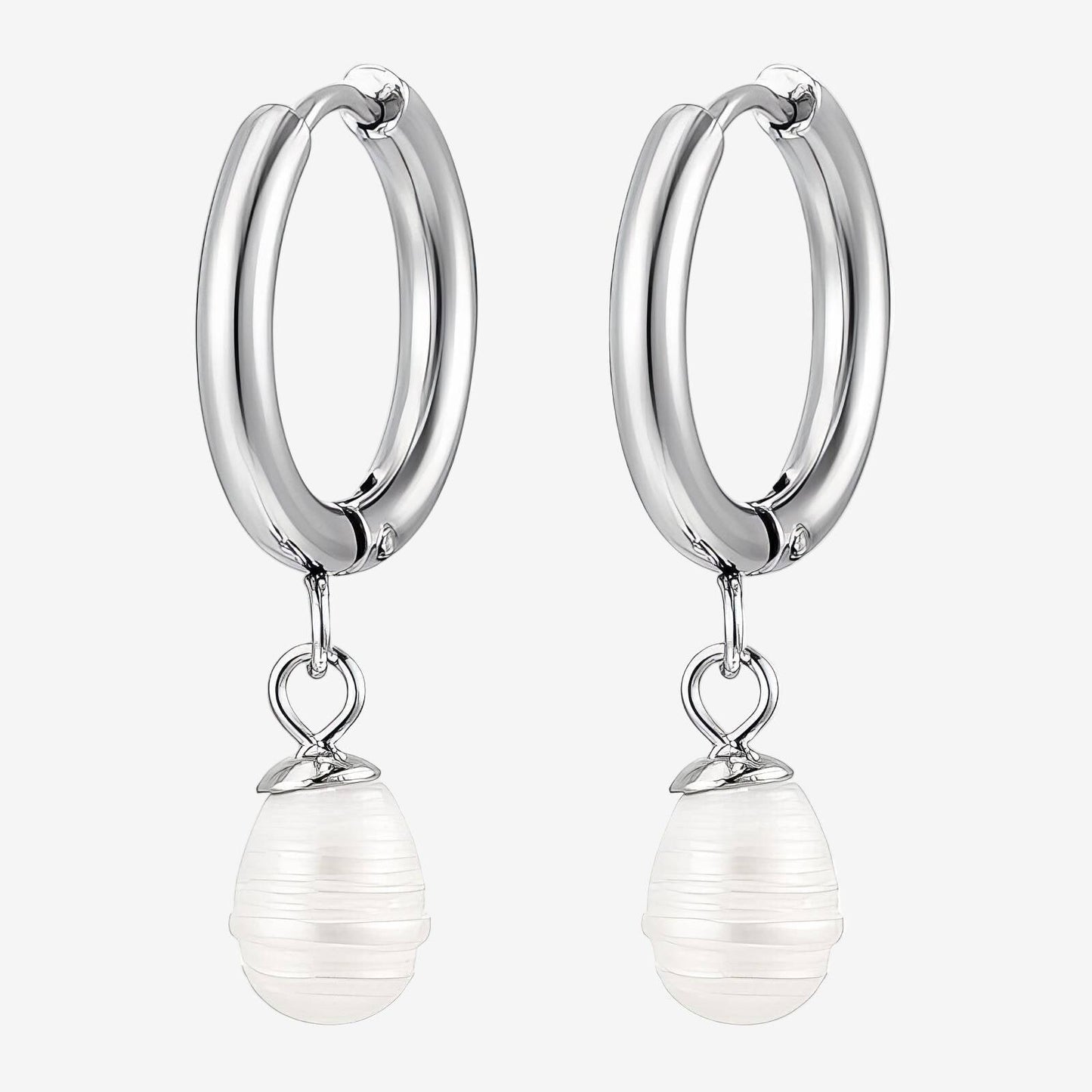 Serenity Silver Drops Earrings – Stainless Steel