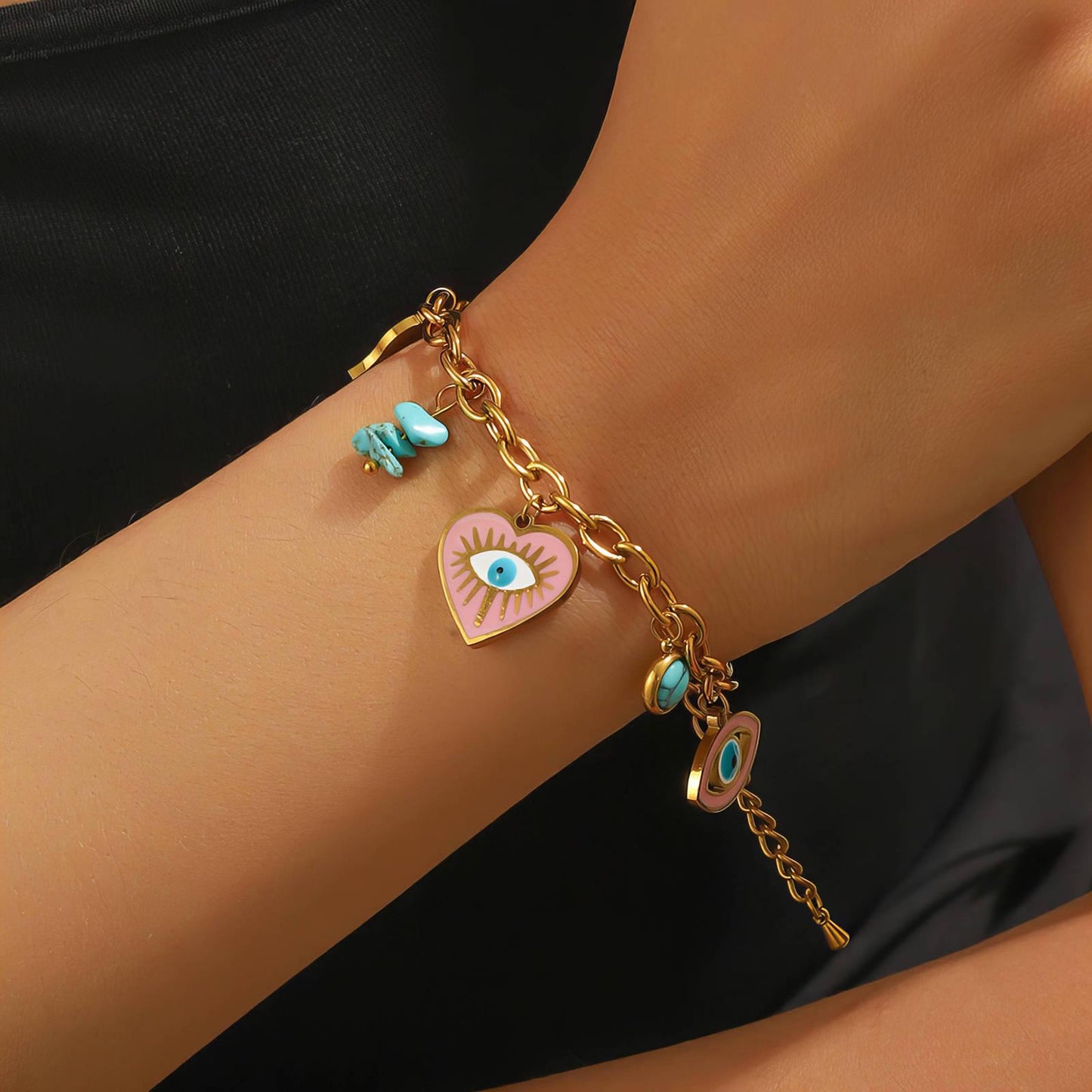 Evil Eyes Bracelet – 18K Vergoldung