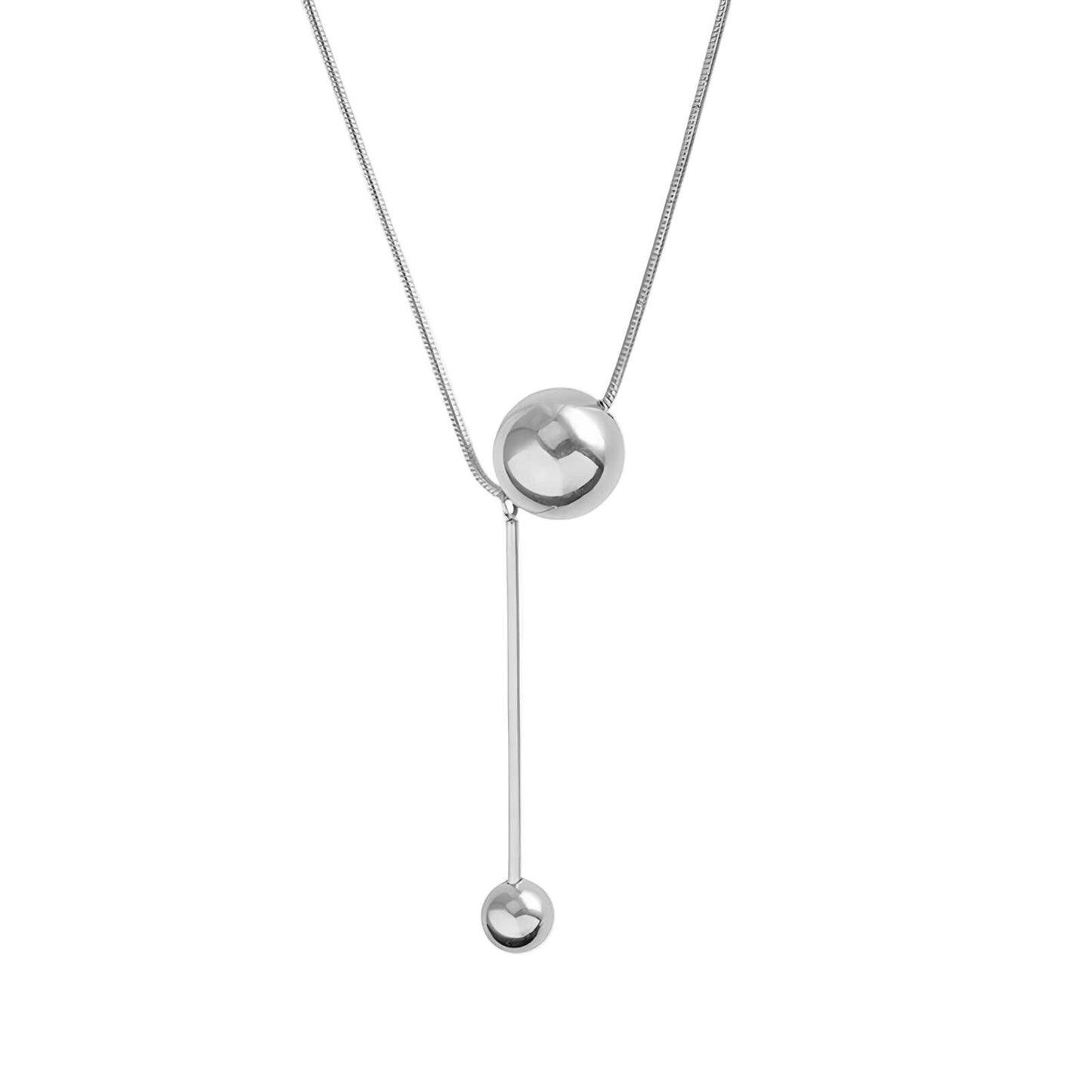 Silver Orbit Grace Necklace – Stainless Steel