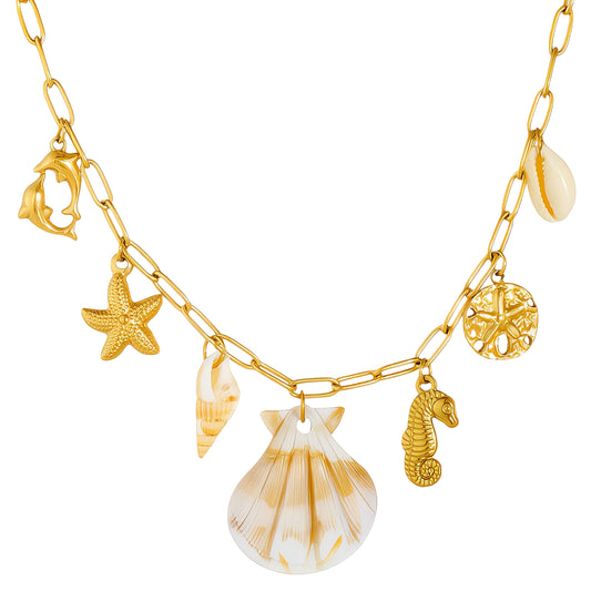 Seashells Wave Necklace – 18K Vergoldung