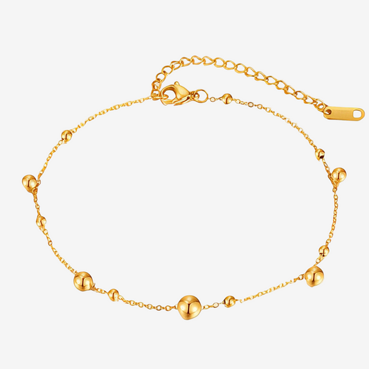 Golden Bead Anklet – 18K Vergoldung