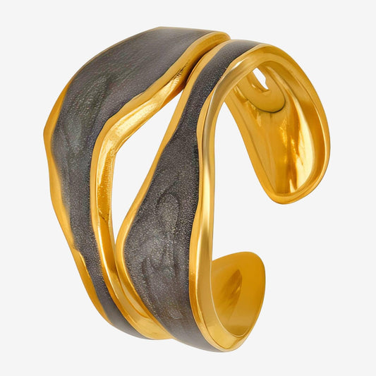 Ebony Gold Embrace Ring – 18K Vergoldung
