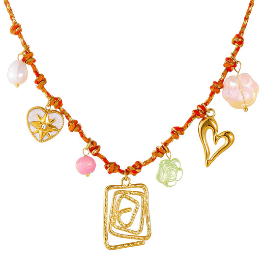 Sunlit Rose Necklace – 18K Vergoldung